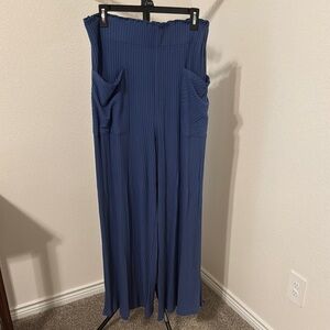 Women's Blue High-Waisted Pants